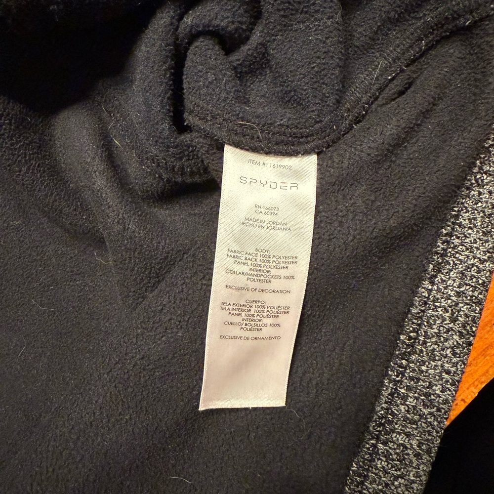 Spyder Men’s Black and Gray Sherpa Lined Quarter-Zip Pullover - Size Large - Picture 6 of 6